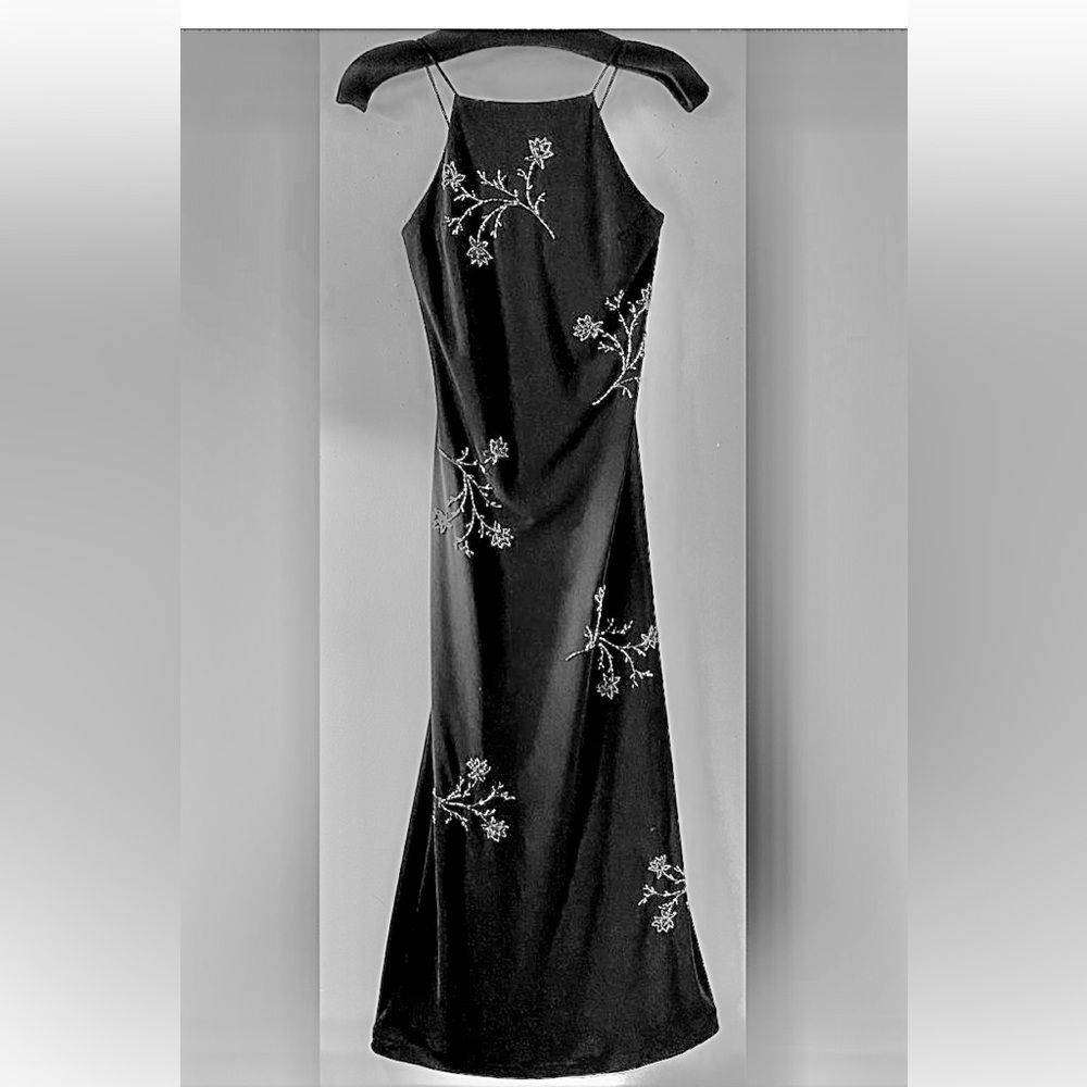 Black Beaded Evening Dress